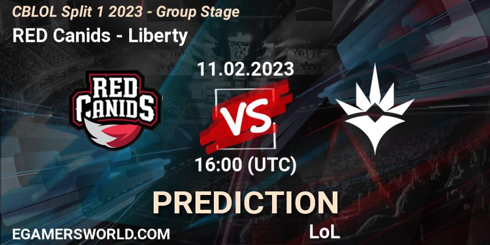RED Canids contre Liberty : prédiction de match. 11.02.2023 at 16:00. LoL, CBLOL Split 1 2023 - Group Stage