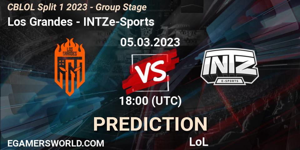Los Grandes contre INTZ e-Sports : prédiction de match. 05.03.23. LoL, CBLOL Split 1 2023 - Group Stage