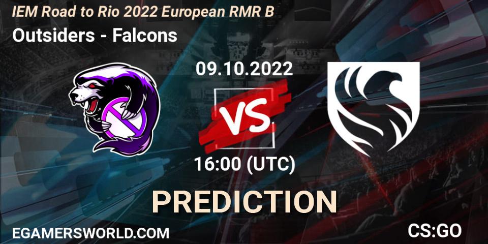 Outsiders contre Falcons : prédiction de match. 09.10.22. CS2 (CS:GO), IEM Road to Rio 2022 European RMR B
