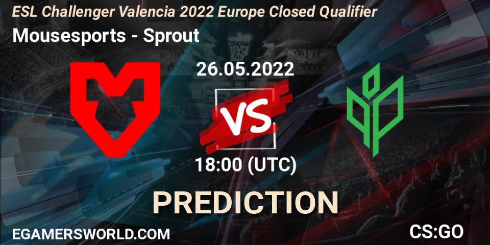 Mousesports contre Sprout : prédiction de match. 26.05.2022 at 18:00. Counter-Strike (CS2), ESL Challenger Valencia 2022 Europe Closed Qualifier