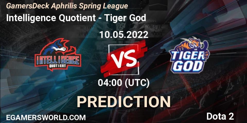 Intelligence Quotient contre Tiger God : prédiction de match. 10.05.2022 at 04:06. Dota 2, GamersDeck Aphrilis Spring League