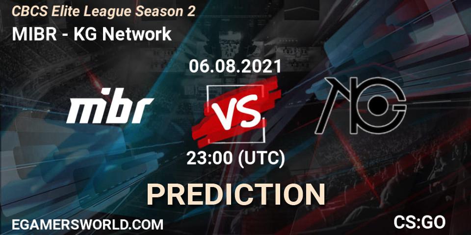 MIBR contre KG Network : prédiction de match. 06.08.2021 at 22:35. Counter-Strike (CS2), CBCS Elite League Season 2