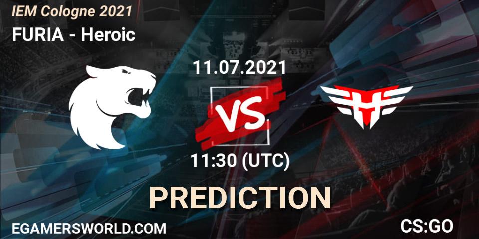 FURIA contre Heroic : prédiction de match. 11.07.2021 at 11:30. Counter-Strike (CS2), IEM Cologne 2021