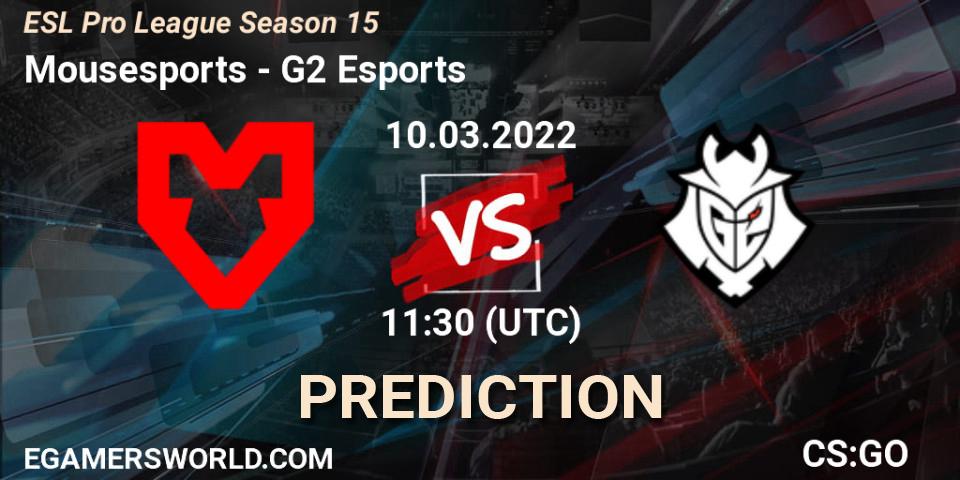 Mousesports contre G2 Esports : prédiction de match. 10.03.22. CS2 (CS:GO), ESL Pro League Season 15
