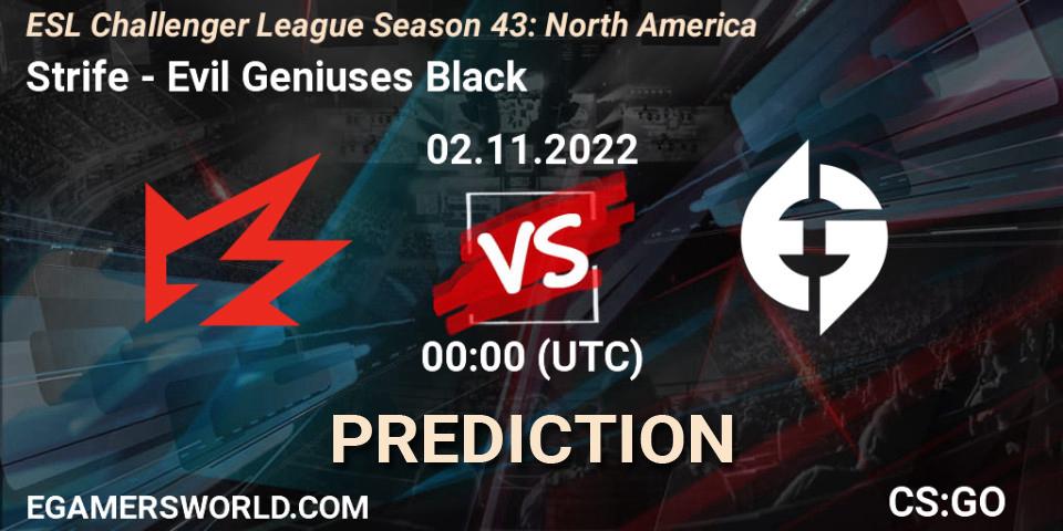 Strife contre Evil Geniuses Black : prédiction de match. 06.12.22. CS2 (CS:GO), ESL Challenger League Season 43: North America