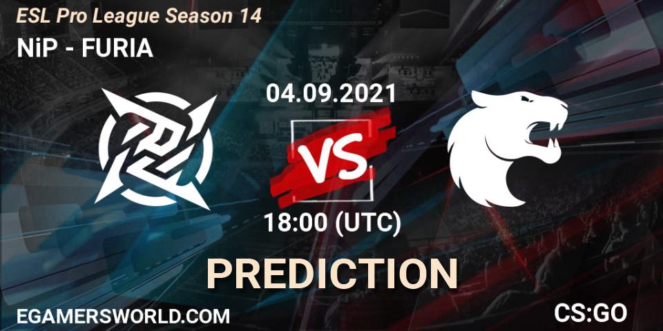 NiP contre FURIA : prédiction de match. 04.09.2021 at 18:00. Counter-Strike (CS2), ESL Pro League Season 14
