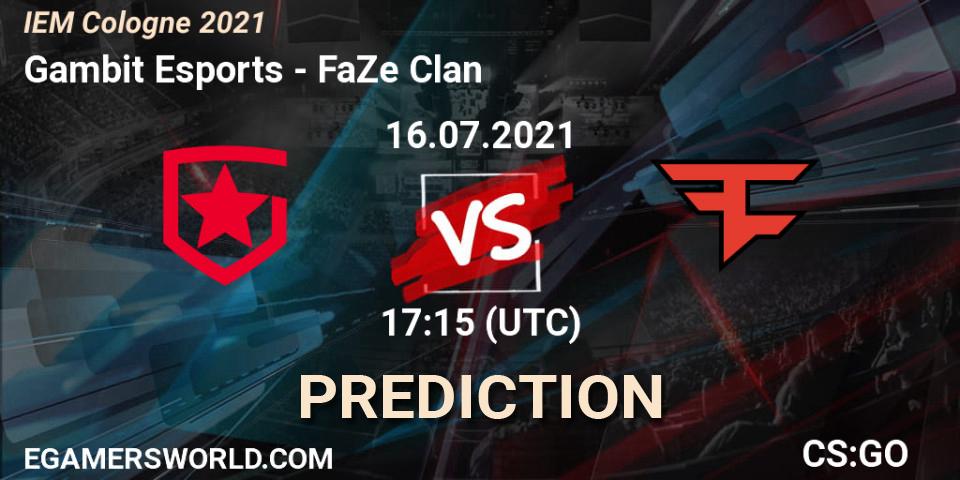 Gambit Esports contre FaZe Clan : prédiction de match. 16.07.21. CS2 (CS:GO), IEM Cologne 2021