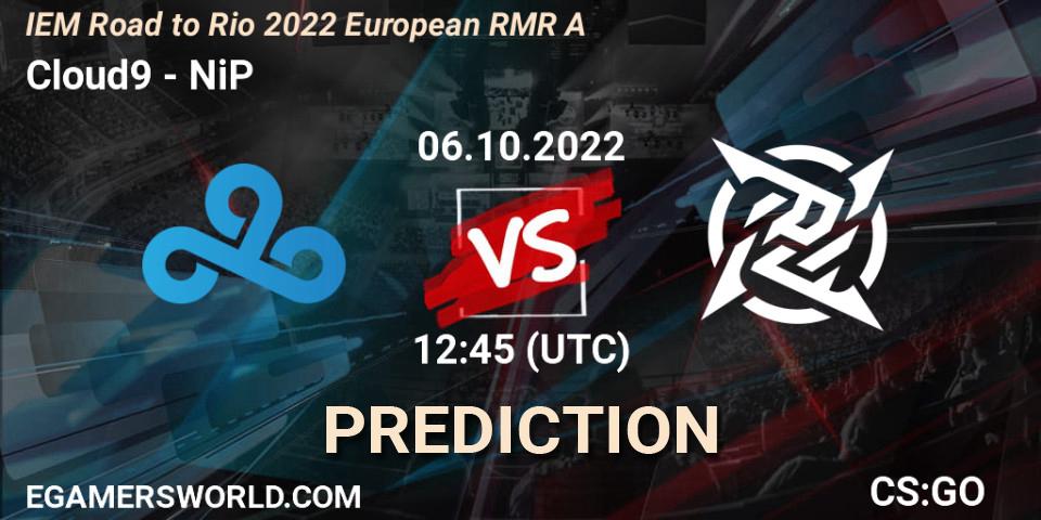 Cloud9 contre NiP : prédiction de match. 06.10.22. CS2 (CS:GO), IEM Road to Rio 2022 European RMR A