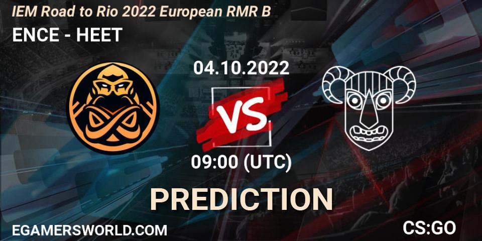 ENCE contre HEET : prédiction de match. 04.10.22. CS2 (CS:GO), IEM Road to Rio 2022 European RMR B