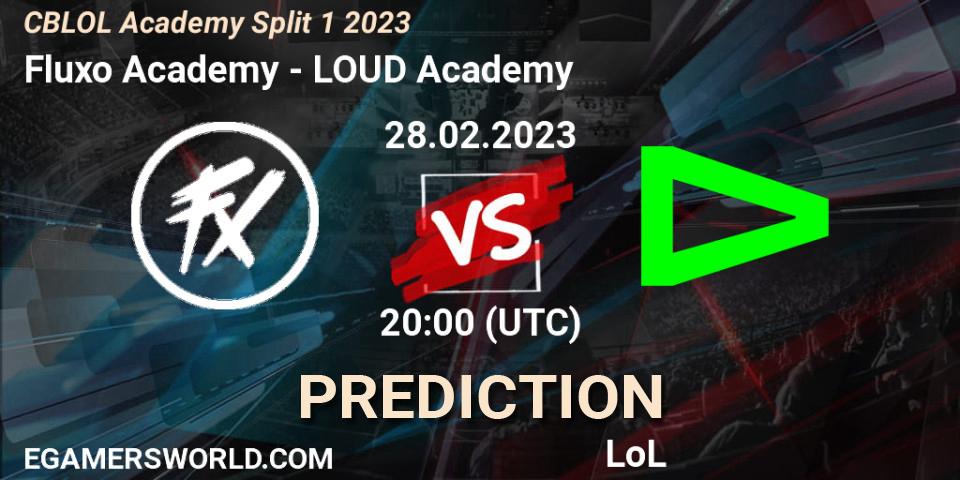 Fluxo Academy contre LOUD Academy : prédiction de match. 28.02.2023 at 20:00. LoL, CBLOL Academy Split 1 2023