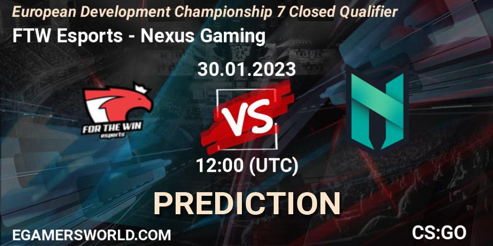 FTW Esports contre Nexus Gaming : prédiction de match. 30.01.23. CS2 (CS:GO), European Development Championship 7 Closed Qualifier