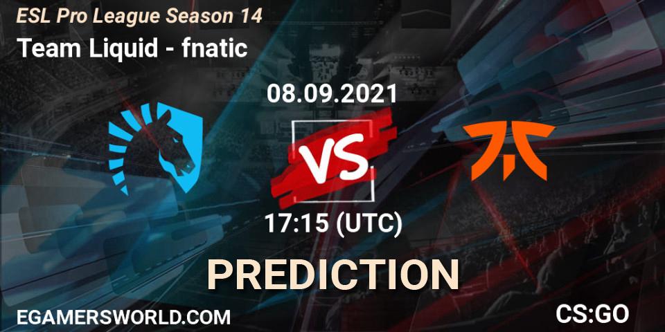 Team Liquid contre fnatic : prédiction de match. 08.09.21. CS2 (CS:GO), ESL Pro League Season 14
