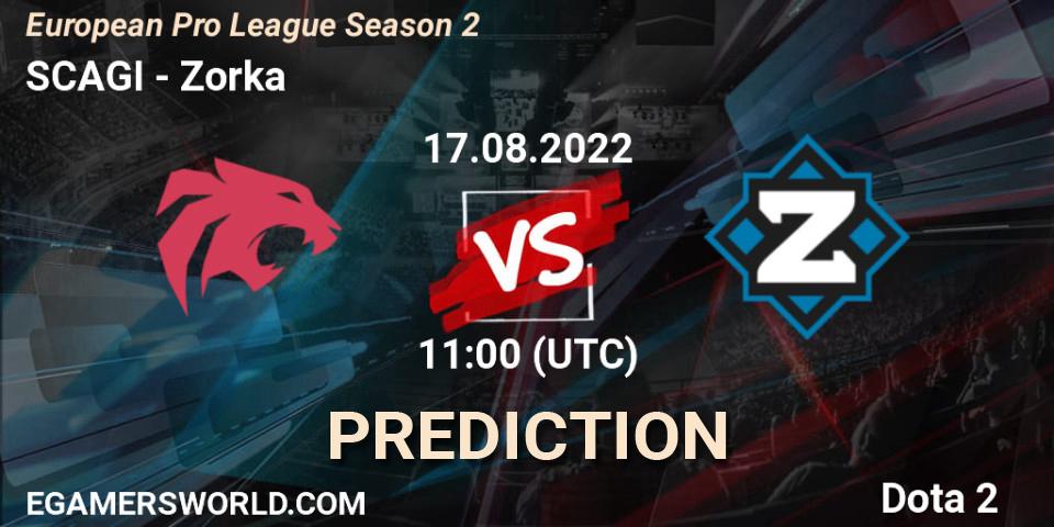 SCAGI contre Zorka : prédiction de match. 17.08.2022 at 11:11. Dota 2, European Pro League Season 2