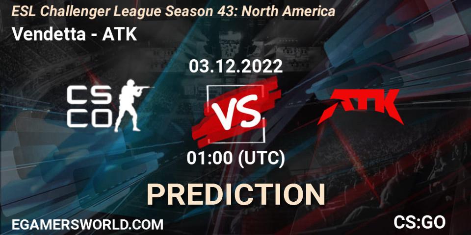 Vendetta contre ATK : prédiction de match. 03.12.22. CS2 (CS:GO), ESL Challenger League Season 43: North America