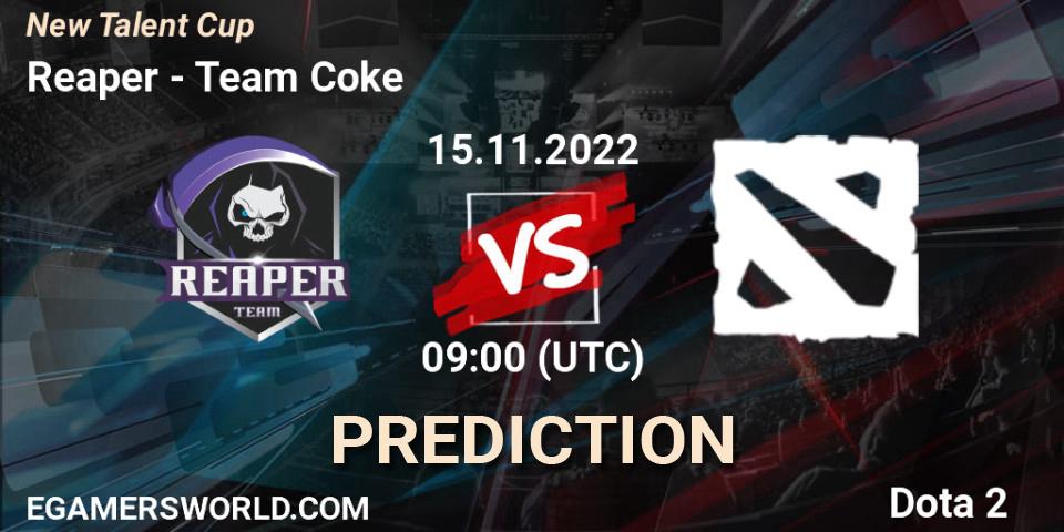 Reaper Hashtag contre Team Coke : prédiction de match. 15.11.2022 at 10:05. Dota 2, New Talent Cup