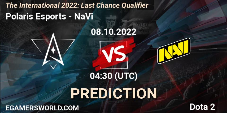Polaris Esports contre NaVi : prédiction de match. 08.10.22. Dota 2, The International 2022: Last Chance Qualifier