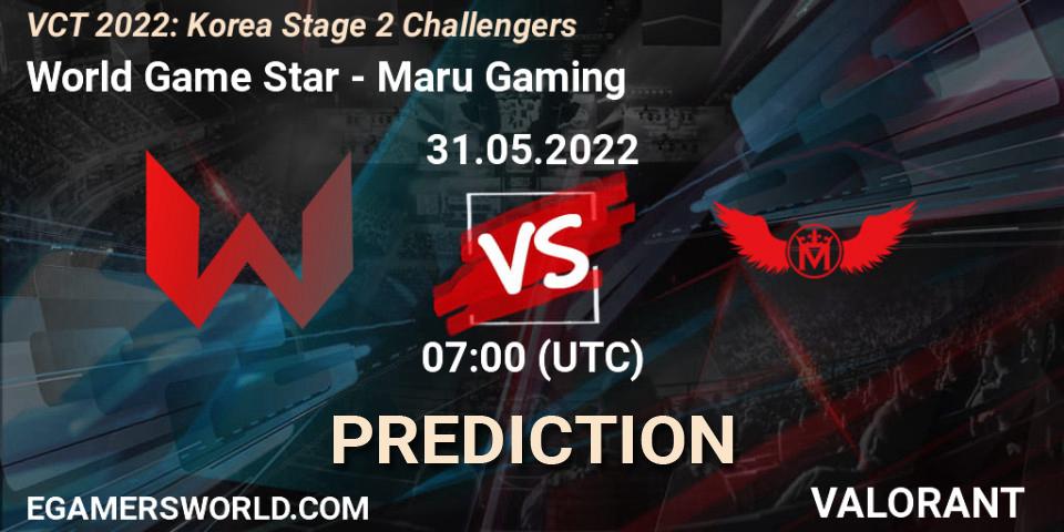 World Game Star contre Maru Gaming : prédiction de match. 31.05.22. VALORANT, VCT 2022: Korea Stage 2 Challengers