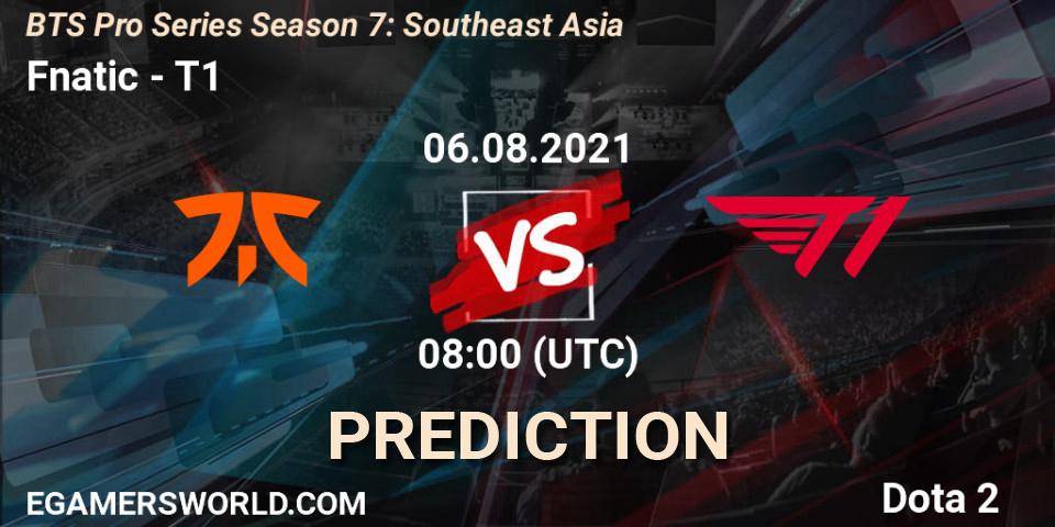 Fnatic contre T1 : prédiction de match. 06.08.2021 at 08:02. Dota 2, BTS Pro Series Season 7: Southeast Asia