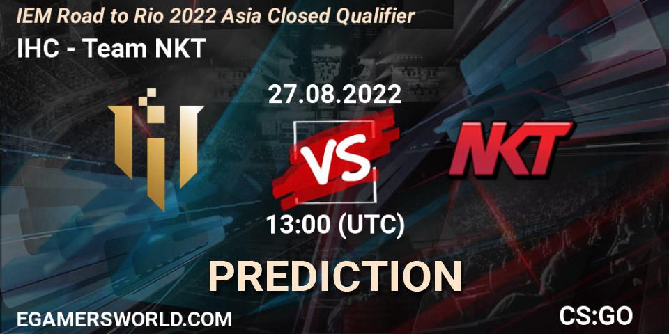 IHC contre Team NKT : prédiction de match. 27.08.22. CS2 (CS:GO), IEM Road to Rio 2022 Asia Closed Qualifier