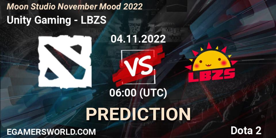 Unity Gaming contre LBZS : prédiction de match. 04.11.2022 at 06:02. Dota 2, Moon Studio November Mood 2022