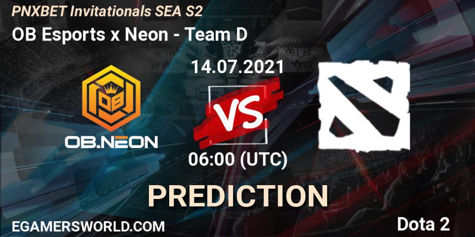 OB Esports x Neon contre Team D : prédiction de match. 14.07.2021 at 06:53. Dota 2, PNXBET Invitationals SEA S2