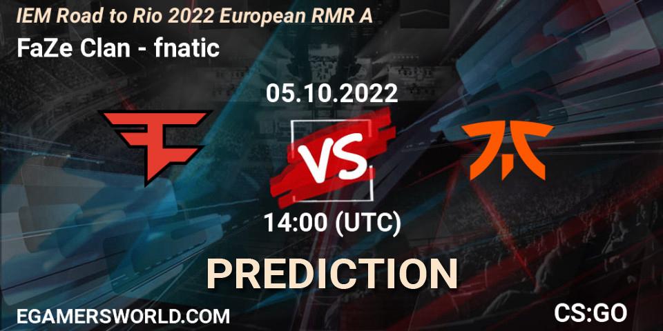 FaZe Clan contre fnatic : prédiction de match. 05.10.22. CS2 (CS:GO), IEM Road to Rio 2022 European RMR A