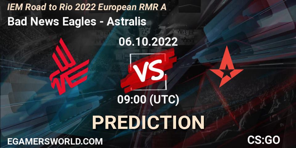 Bad News Eagles contre Astralis : prédiction de match. 06.10.22. CS2 (CS:GO), IEM Road to Rio 2022 European RMR A