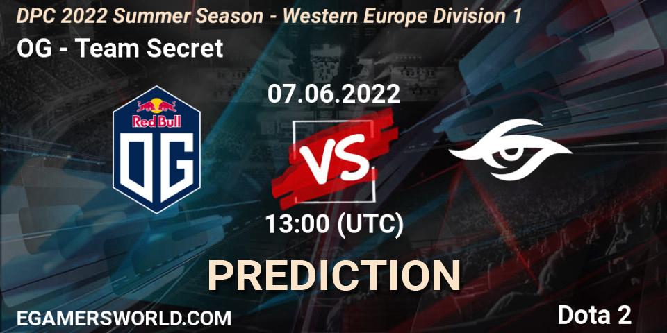 OG contre Team Secret : prédiction de match. 07.06.2022 at 12:55. Dota 2, DPC WEU 2021/2022 Tour 3: Division I