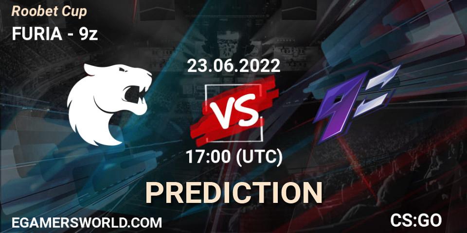 FURIA contre 9z : prédiction de match. 23.06.2022 at 17:00. Counter-Strike (CS2), Roobet Cup