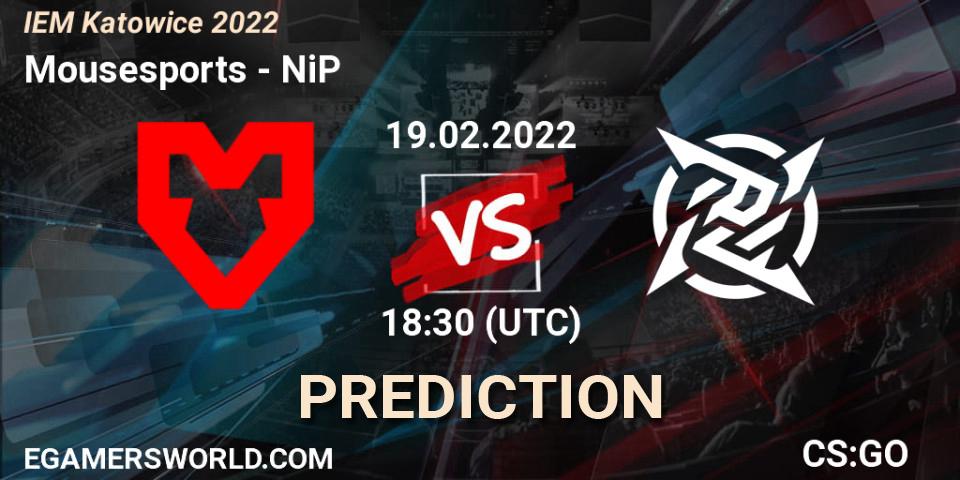 Mousesports contre NiP : prédiction de match. 19.02.2022 at 19:30. Counter-Strike (CS2), IEM Katowice 2022