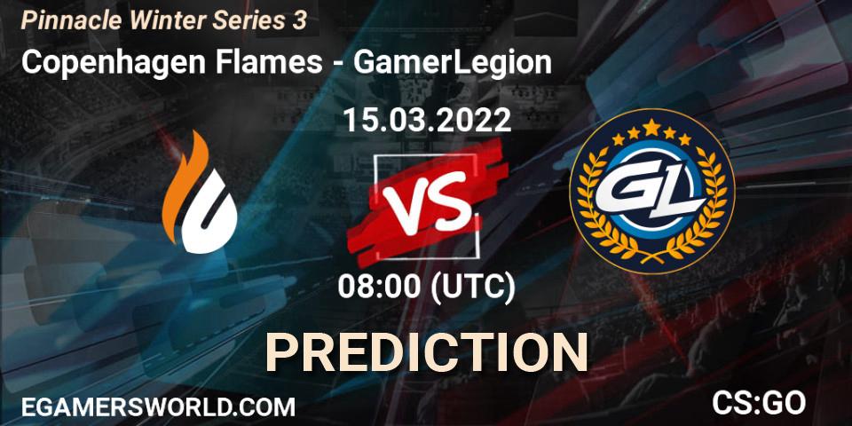 Copenhagen Flames contre GamerLegion : prédiction de match. 15.03.2022 at 08:00. Counter-Strike (CS2), Pinnacle Winter Series 3