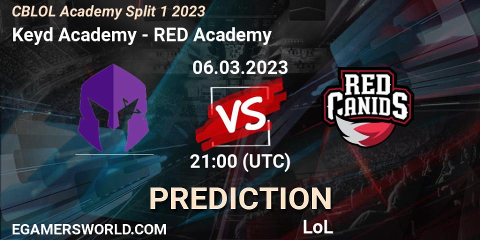 Keyd Academy contre RED Academy : prédiction de match. 06.03.2023 at 21:00. LoL, CBLOL Academy Split 1 2023