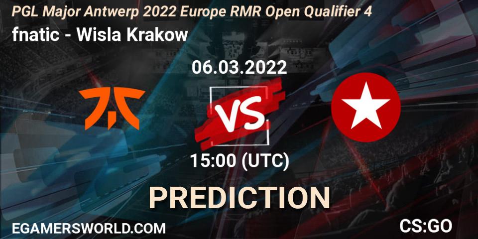 fnatic contre Wisla Krakow : prédiction de match. 06.03.2022 at 15:05. Counter-Strike (CS2), PGL Major Antwerp 2022 Europe RMR Open Qualifier 4
