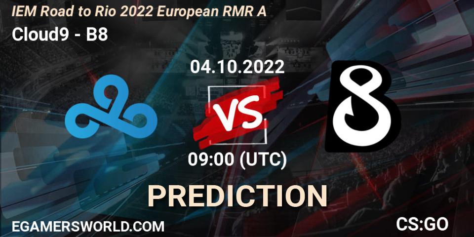 Cloud9 contre B8 : prédiction de match. 04.10.22. CS2 (CS:GO), IEM Road to Rio 2022 European RMR A