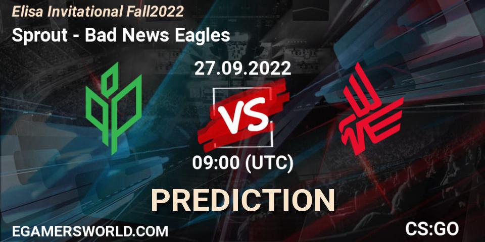 Sprout contre Bad News Eagles : prédiction de match. 27.09.22. CS2 (CS:GO), Elisa Invitational Fall 2022
