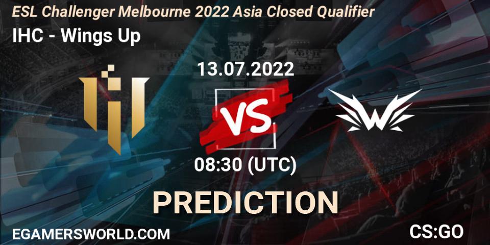 IHC contre Wings Up : prédiction de match. 13.07.22. CS2 (CS:GO), ESL Challenger Melbourne 2022 Asia Closed Qualifier