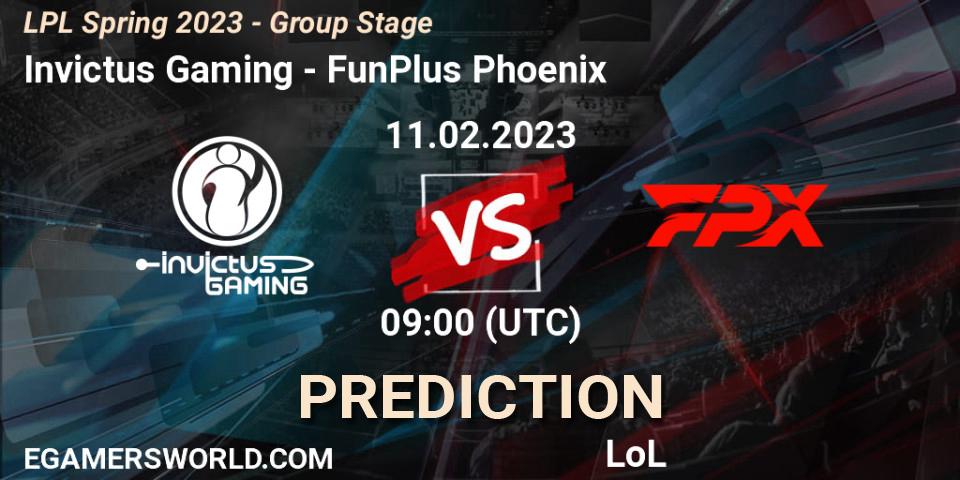 Invictus Gaming contre FunPlus Phoenix : prédiction de match. 11.02.23. LoL, LPL Spring 2023 - Group Stage