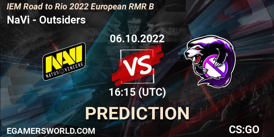 NaVi contre Outsiders : prédiction de match. 06.10.22. CS2 (CS:GO), IEM Road to Rio 2022 European RMR B