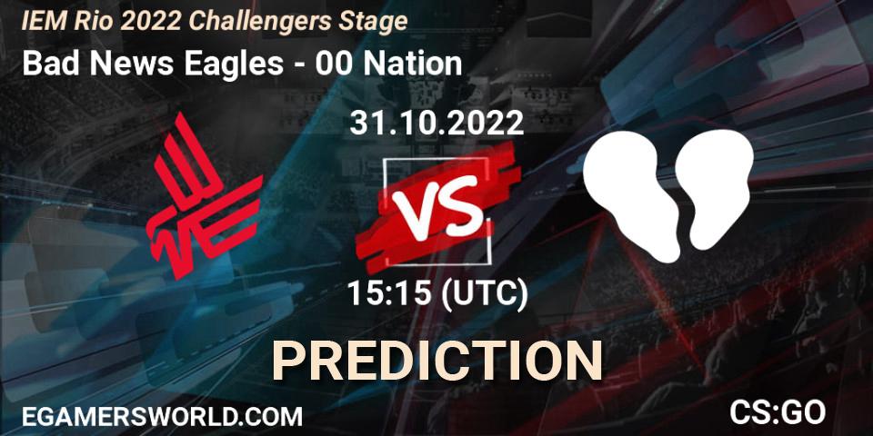 Bad News Eagles contre 00 Nation : prédiction de match. 31.10.22. CS2 (CS:GO), IEM Rio 2022 Challengers Stage