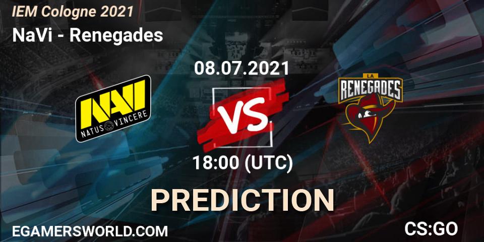 NaVi contre Renegades : prédiction de match. 08.07.2021 at 18:15. Counter-Strike (CS2), IEM Cologne 2021