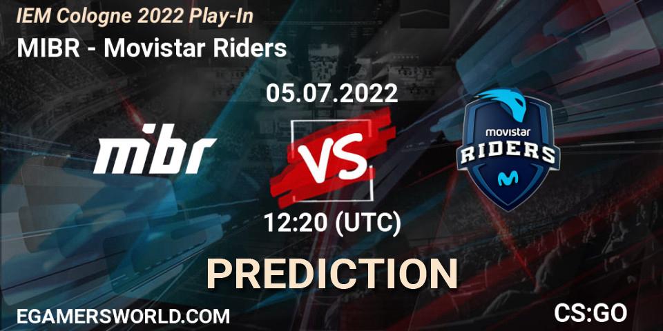 MIBR contre Movistar Riders : prédiction de match. 05.07.2022 at 11:55. Counter-Strike (CS2), IEM Cologne 2022 Play-In