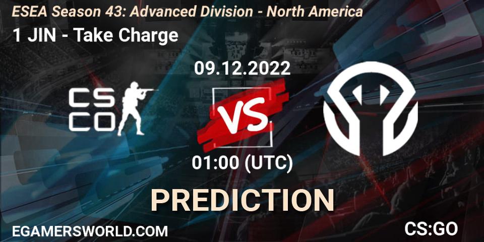 1 JIN contre Take Charge : prédiction de match. 09.12.22. CS2 (CS:GO), ESEA Season 43: Advanced Division - North America