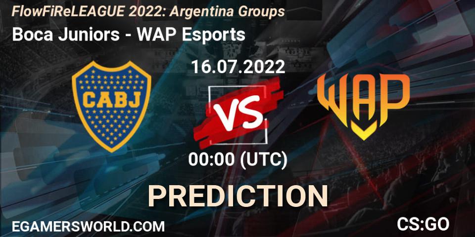 Boca Juniors contre WAP Esports : prédiction de match. 15.07.2022 at 23:00. Counter-Strike (CS2), FlowFiReLEAGUE 2022: Argentina Groups