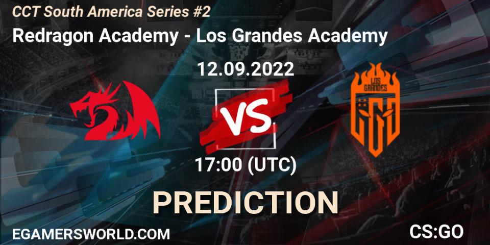 Redragon Academy contre Los Grandes Academy : prédiction de match. 12.09.2022 at 17:00. Counter-Strike (CS2), CCT South America Series #2