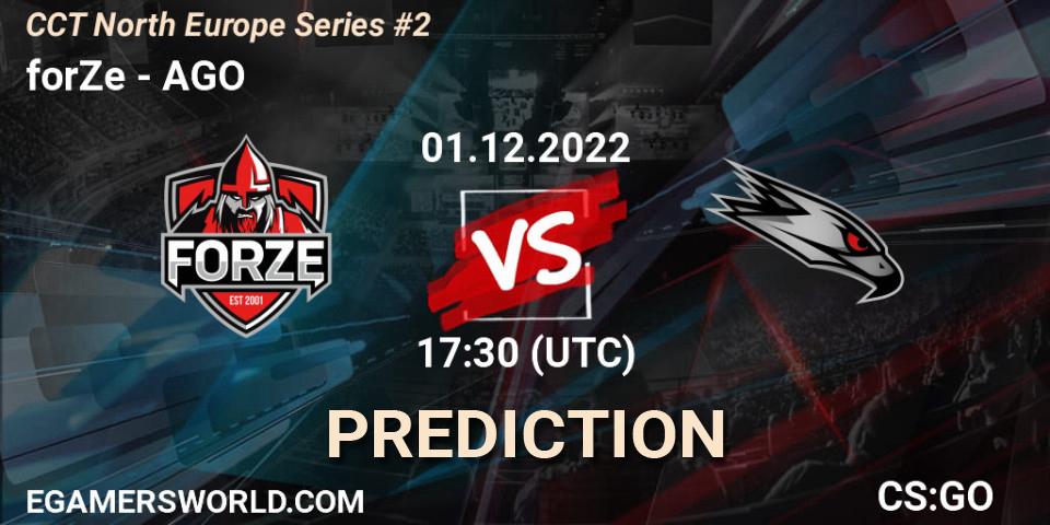 forZe contre AGO : prédiction de match. 01.12.22. CS2 (CS:GO), CCT North Europe Series #2