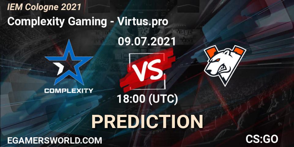 Complexity Gaming contre Virtus.pro : prédiction de match. 09.07.2021 at 21:00. Counter-Strike (CS2), IEM Cologne 2021