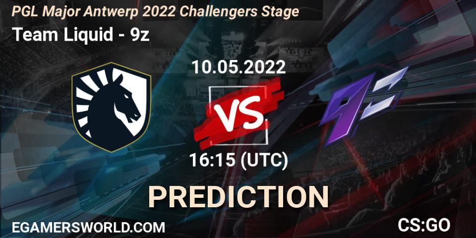Team Liquid contre 9z : prédiction de match. 10.05.22. CS2 (CS:GO), PGL Major Antwerp 2022 Challengers Stage