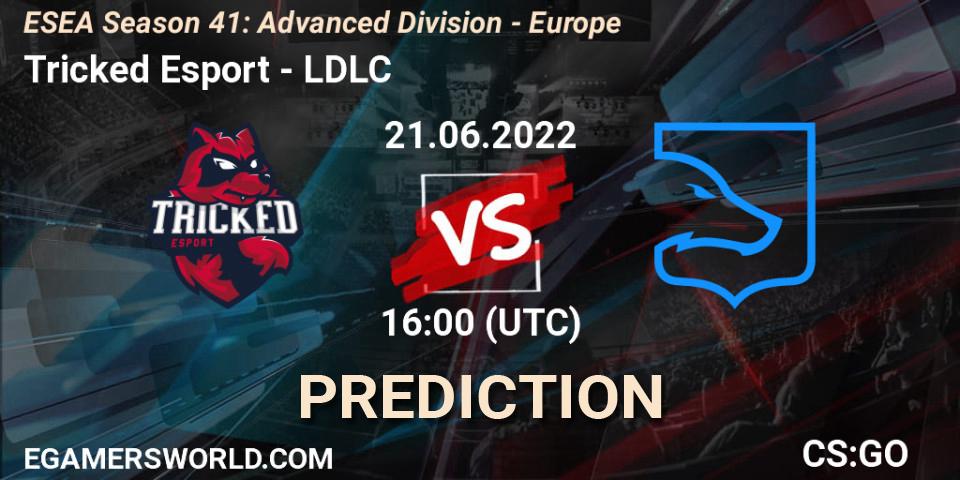 Tricked Esport contre LDLC : prédiction de match. 21.06.2022 at 16:00. Counter-Strike (CS2), ESEA Season 41: Advanced Division - Europe
