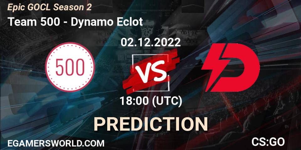 Team 500 contre Dynamo Eclot : prédiction de match. 02.12.22. CS2 (CS:GO), Epic GOCL Season 2