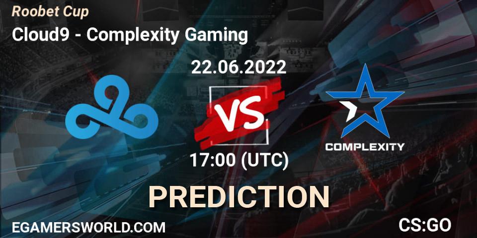 Cloud9 contre Complexity Gaming : prédiction de match. 22.06.2022 at 17:00. Counter-Strike (CS2), Roobet Cup